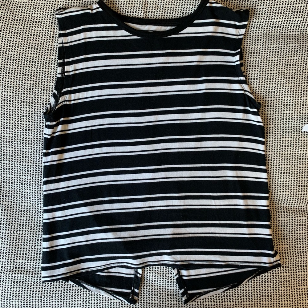 Athleta black and white striped tank